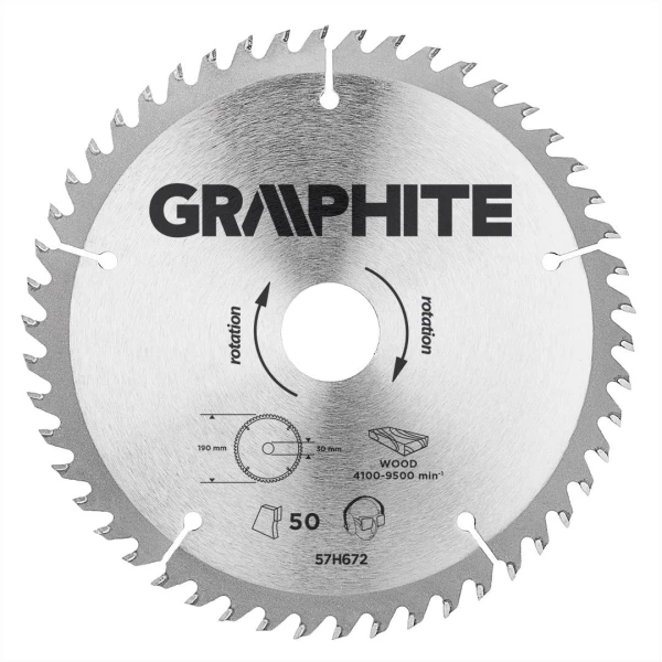 Disc ferastrau pe lemn. 190x30mm. 50 dinti. Graphite. image