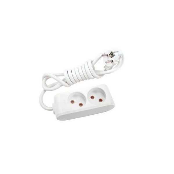 Prelungitor cu 2 prize fara impamintare Multi- Let Viko by Panasonic. 2 m. Alb image
