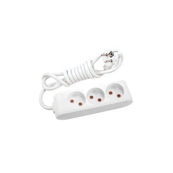 Prelungitor cu 3 prize fara impamintare Multi- Let Viko by Panasonic. 2 m. Alb image