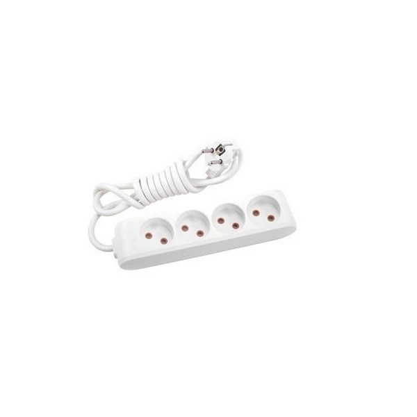 Prelungitor cu 4 prize fara impamintare Multi - Let Viko by Panasonic. 3 m. Alb image