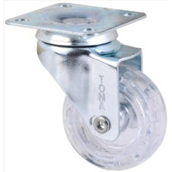 Roata pivotanta cu placa, transparenta, greutate max. 20kg image