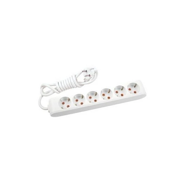 Prelungitor cu 6 prize cu impamintare Multi - Let Viko by Panasonic. 3 m. Alb image