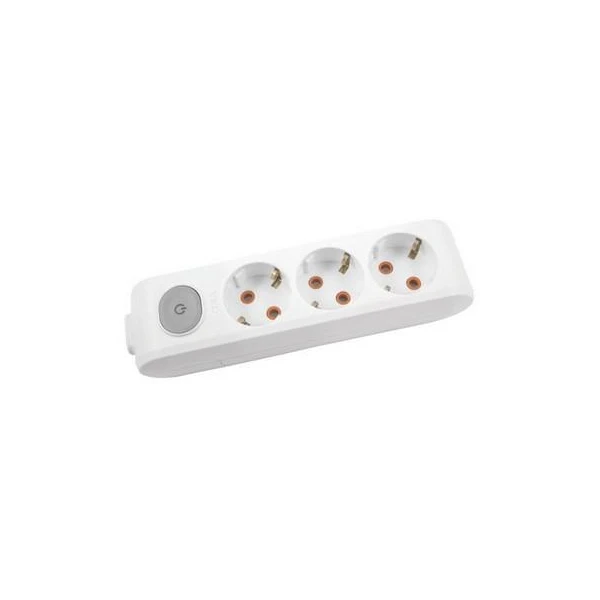 Bloc 3 prize cu impamintare si buton de pornire/ oprire Multi- Let Viko by Panasonic. Alb. 16 A. image