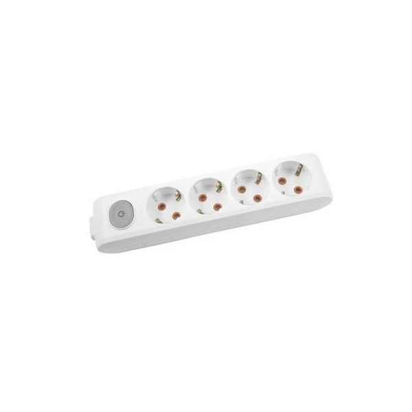 Bloc 4 prize cu impamintare si buton de pornire/ oprire Multi- Let Viko by Panasonic. Alb image