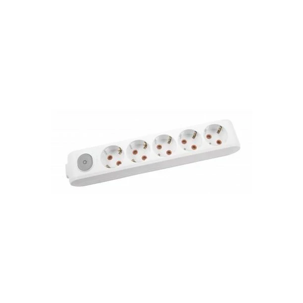 Bloc 5 prize cu impamintare si buton de pornire/ oprire Multi- Let Viko by Panasonic. Alb image