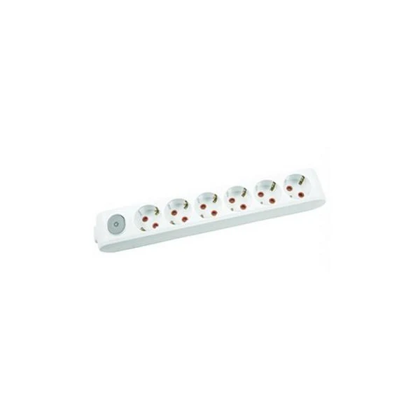 Bloc 6 prize cu impamintare si buton de pornire/ oprire Multi- Let Viko by Panasonic. Alb image
