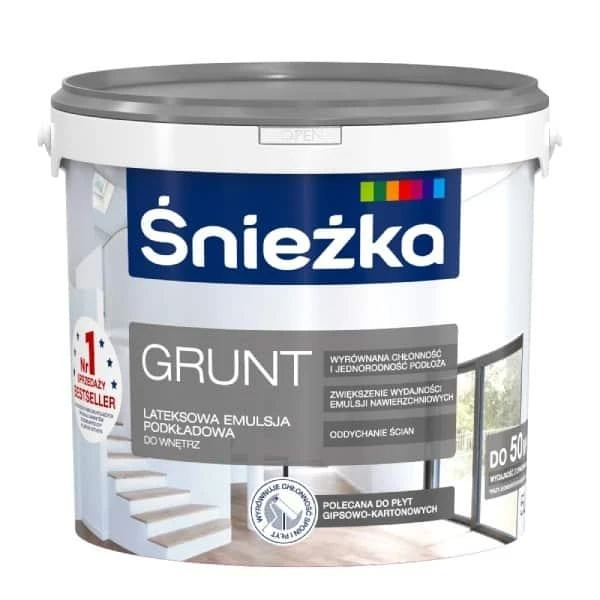Vopsea grund pentru interior GRUNT Sniezka. Alba. 5 l. image