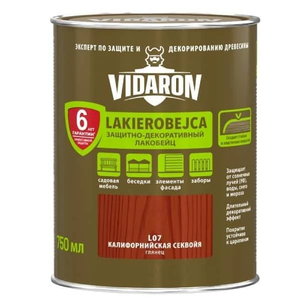 Lac- bait pentru lemn L07 VIDARON. Sequoia California. 0.75 l. image
