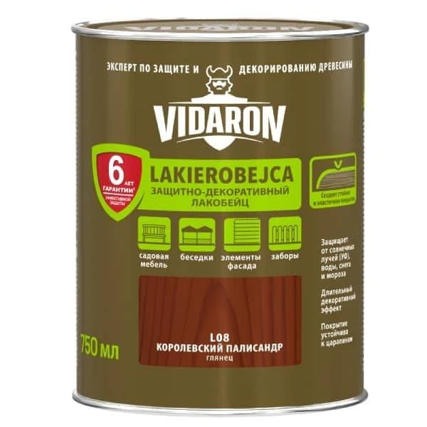 Lac- bait pentru lemn L08 VIDARON. Polisandru regesc. 0.75 l. image