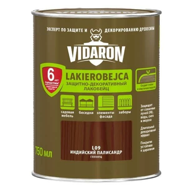 Lac- bait pentru lemn L09 VIDARON. Polisandru indian. 0.75 l. image