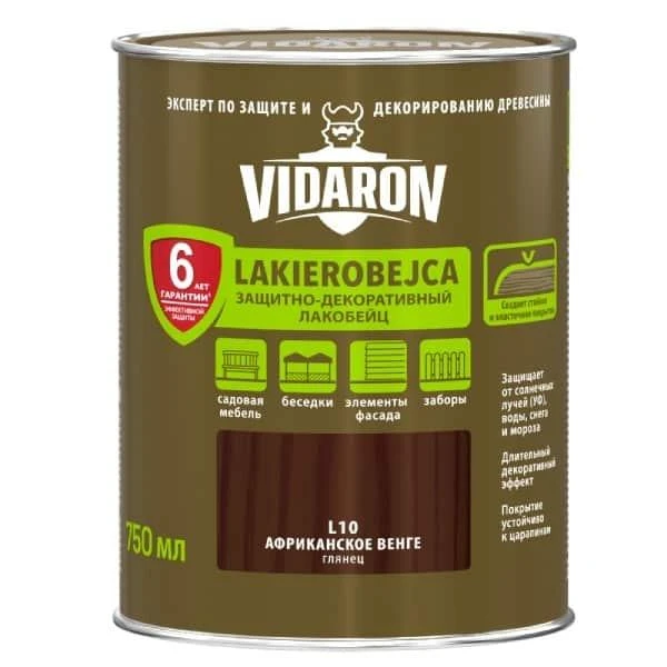Lac- bait pentru lemn L10 VIDARON. Wenge africa. 0.75 l. image