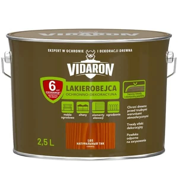 Lac- bait pentru lemn L05 VIDARON. Lemn de tec. 2.5 l. image