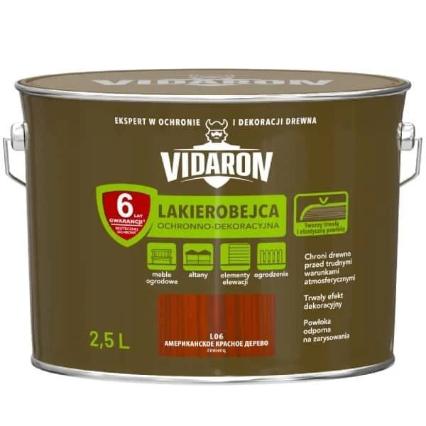 Lac- bait pentru lemn L06 VIDARON. Lemn rosu american. 2.5 l. image