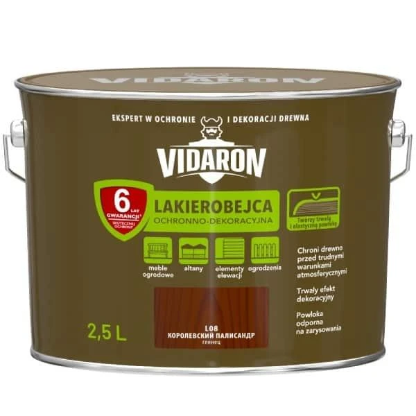 Lac- bait pentru lemn L08 VIDARON. Polisandru regesc. 2.5 l. image