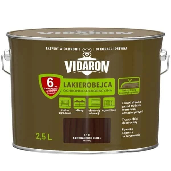 Lac- bait pentru lemn L10 VIDARON. Wenge africa. 2.5 l. image