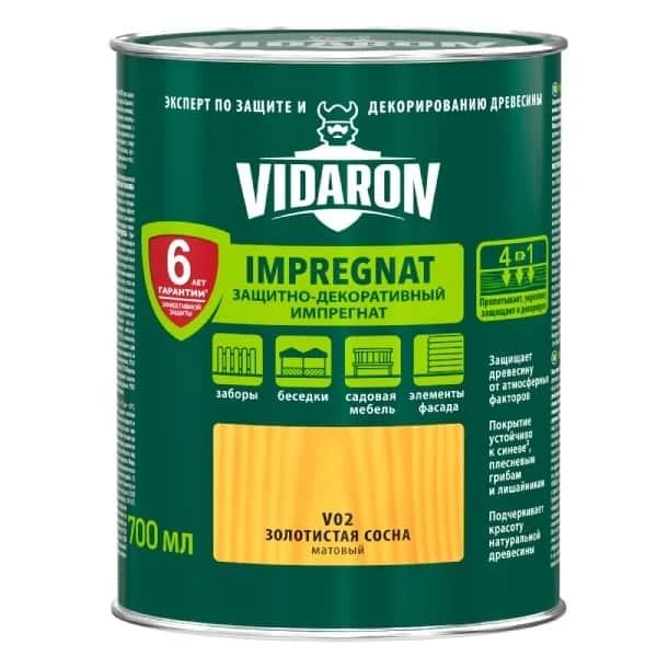 Impregnant pentru lemn V01 VIDARON. Transparent. 0.7 l. image