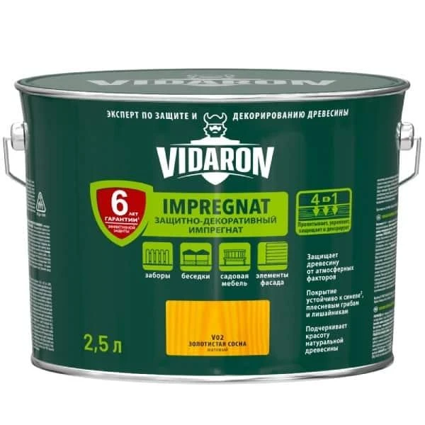 Impregnant pentru lemn V01 VIDARON. Transparent. 2.5 l. image