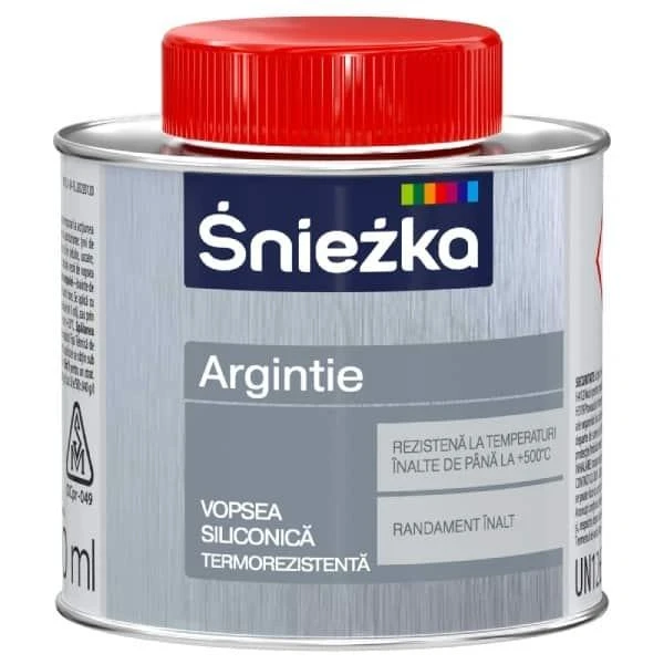 Vopsea siliconica termorezistenta Srebrzanka Sniezka. Argintie. 0.2 l. image