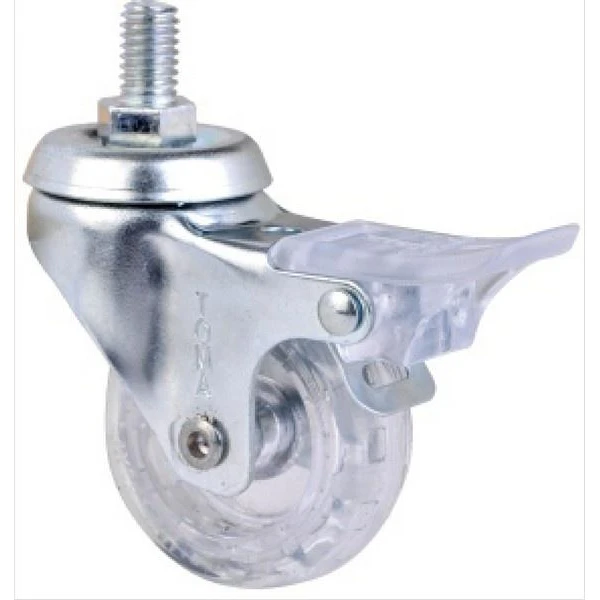 Roata pivotanta, cu frana si fixare pe bolt, transparenta, greutate max. 20kg image