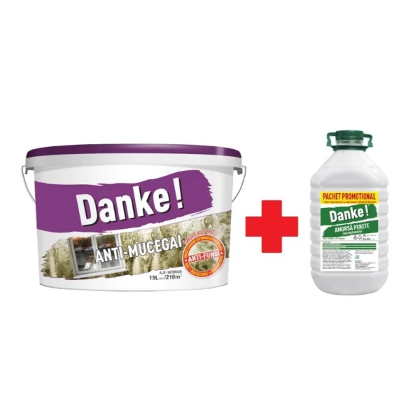 Vopsea lavabila pentru interior Anti-Mucegai DANKE. Alba. 15 l. + 4 l amorsa. image