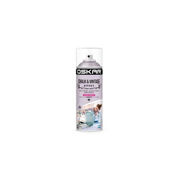 Vopsea spray lemn/ metal Chalk &amp; Vintage Effect OSKAR. Interior / Exterior. Dirty Liliac. 400 ml. image