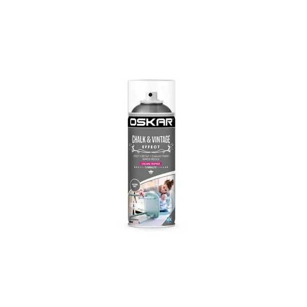 Vopsea spray lemn/ metal Chalk &amp; Vintage Effect OSKAR. Interior / Exterior. Dolphin Grey. 400 ml. image