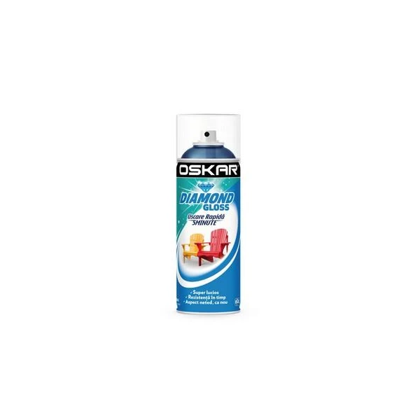 Vopsea spray lemn/ metal Diamond Gloss OSKAR. Interior / Exterior. Albastru RAL5017. 400 ml. image