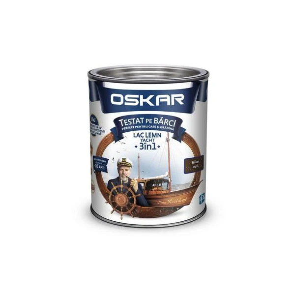 Lac pentru lemn YACHT OSKAR. Mahon rosu. Interior / Exterior. 2.5 l. image