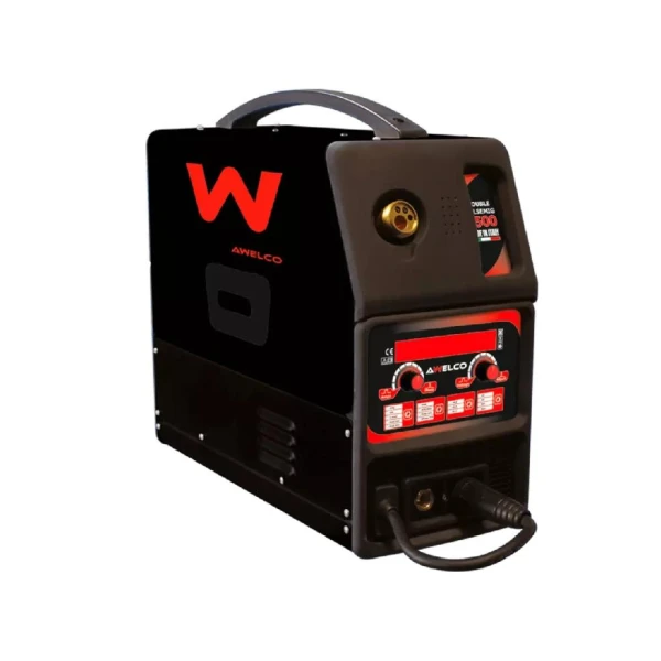 Aparat de sudura semiautomat MIG/MMA/TIG DOUBLE PULSEMIG2500 Awelco. 6.8 kW. 230 V. 0.6 - 1.2 mm. 1.6 - 5 mm. 180 A. VRD image