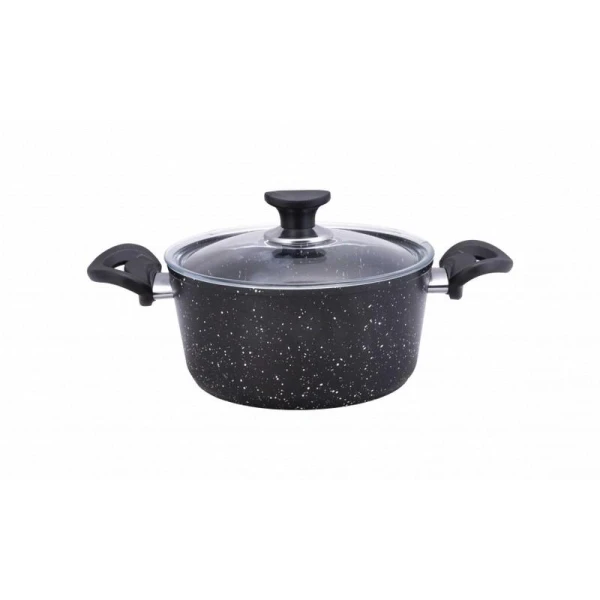 Cratita cu capac, neagra, 20cm, Diez Ezme Derin Tencere image