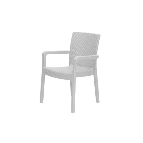 Scaun de gradina si terasa Rattan Trend Lux. Alb. 87 x 57 x 50 cm. image