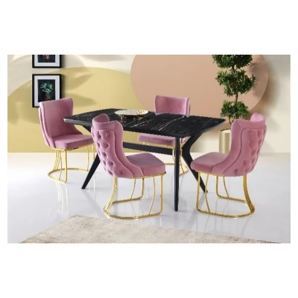 Masa bucatarie, picioare din lemn, negru, 160х90cm, ANKA, Mobilgen image