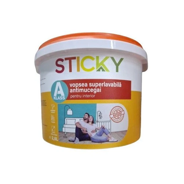Vopsea, superlavabila, antimucegai interior, 8.5 L, STICKY image