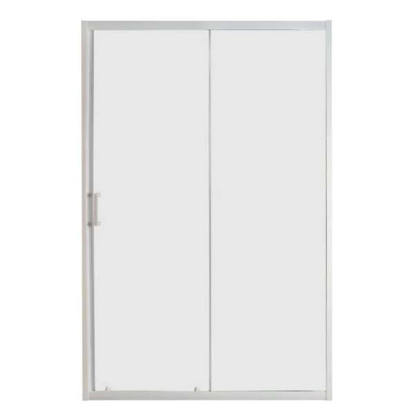 Usa de dus, culisanta, 110x190cm, sticla securizata 5 mm, transparenta, profil alb, SINQUE SILVER image