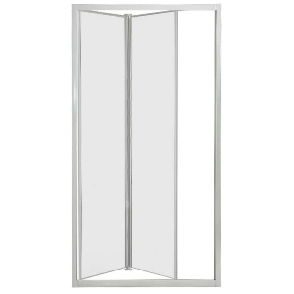 Usa de dus, plianta, 80x190cm, sticla securizata 5 mm, transparent, profil alb, SINQUE BIANCA image