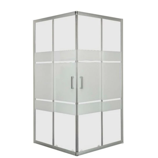 Cabina de dus, patrata, 70x70x190cm, sticla securizata 5 mm, serigrafiata, profil cromat, SINQUE SIL image