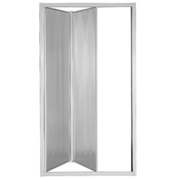 Usa de dus, plianta, 75x185cm, sticla securizata 5 mm, mata, profil alb, PLUMIN BIANCO image