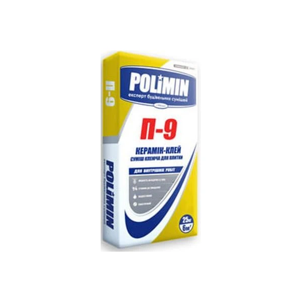 Adeziv pentru gresie Ceramic P-9 Polimin. Pentru interior. 25 kg. image