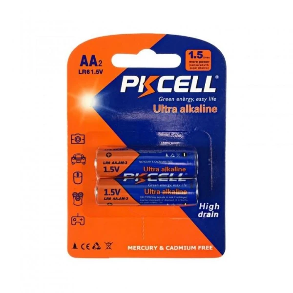 Baterii PKCELL Ultra Alkaline, AA, LR6, 1.5V, blister, 2 buc image