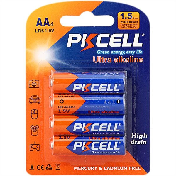 Baterii PKCELL Ultra Alkaline, AA, LR6, 1.5V, blister, 4 buc image