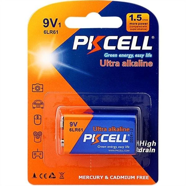 Baterie PKCELL Ultra Alkaline, 9V, 6LR61, blister, 1 buc image