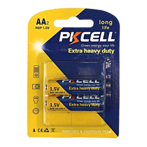 Baterii PKCELL Extra Heavy Duty, AA, R6P, 1.5V, blister, 2 buc image