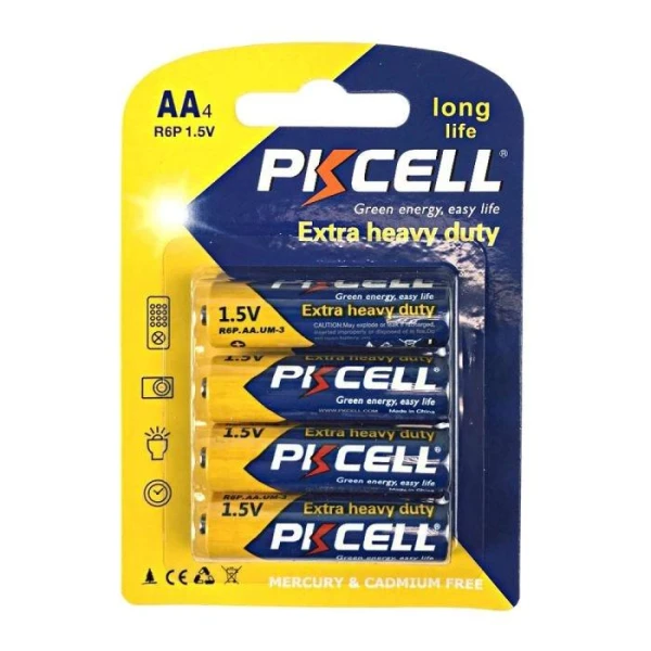 Baterii PKCELL Extra Heavy Duty, AA, R6P, 1.5V, blister, 4 buc image