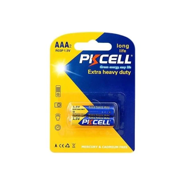 Baterii PKCELL Extra Heavy Duty, AAA, R03P, 1.5V, blister, 2 buc image