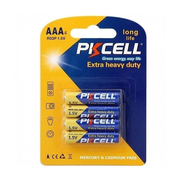 Baterii PKCELL Extra Heavy Duty, AAA, R03P, 1.5V, blister, 4 buc image