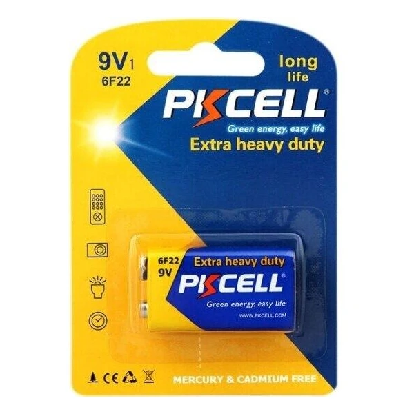 Baterie PKCELL Extra Heavy Duty, 9V, 6F22, blister, 1 buc image