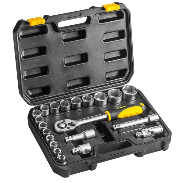 Set de chei tubulare 38D642 Topex. CrV. 1/2". 21 piese image