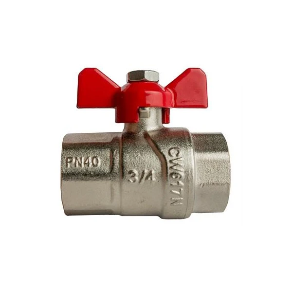 Robinet de trecere cu bila MPN. d 3/4" FF. Maner fluture. Alama. image