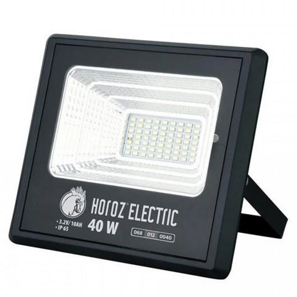 Proiector LED cu panou solar, 40W, 400Lm, 6400K, IP65, negru, TIGER Horoz Electric image