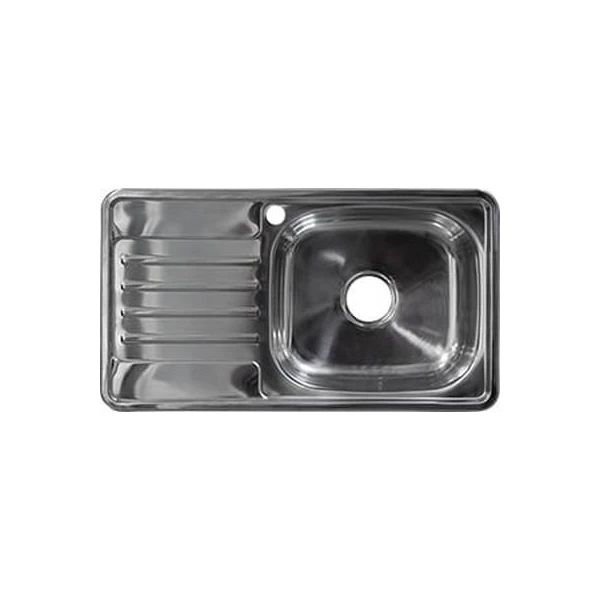 Chiuveta de bucatarie incastrabila Rubano. 760 x 420 x 180 mm. Cuva dreapta. Finisaj lucios - 0.8 mm. Inox. image